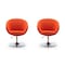 Manhattan Comfort Hopper Swivel Adjustable Height Chair in Orange and Polished Chrome, PK2 2-AC036-OR - alternate 1